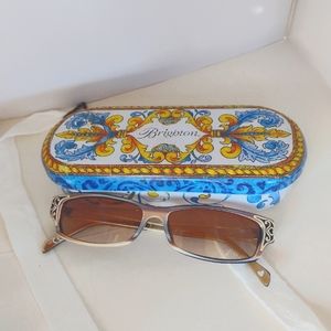 Brighton Silver Frame "Let it Be" Sunglasses with Original Case